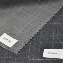 light gray check 30% polyester 70% wool blended fabric wool fabric men's suit fabric